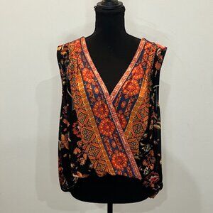 Free People Mesh Sleeveless Blouse Tank Women's Size Medium Boho Hippie Indie